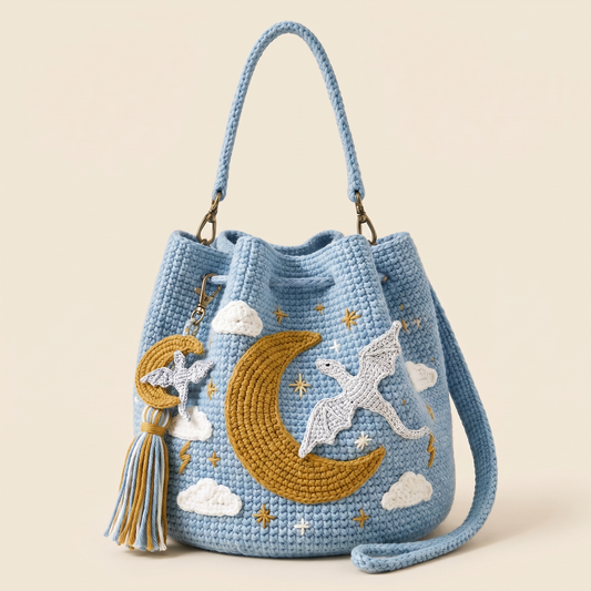 Handmade Crochet Fantasy Bag - Blue