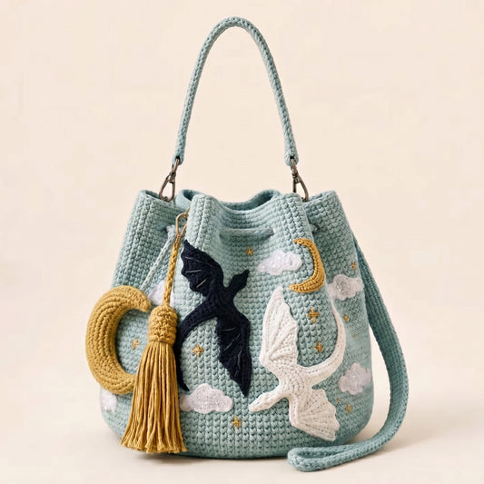 Handmade Crochet Fantasy Bag - Blue